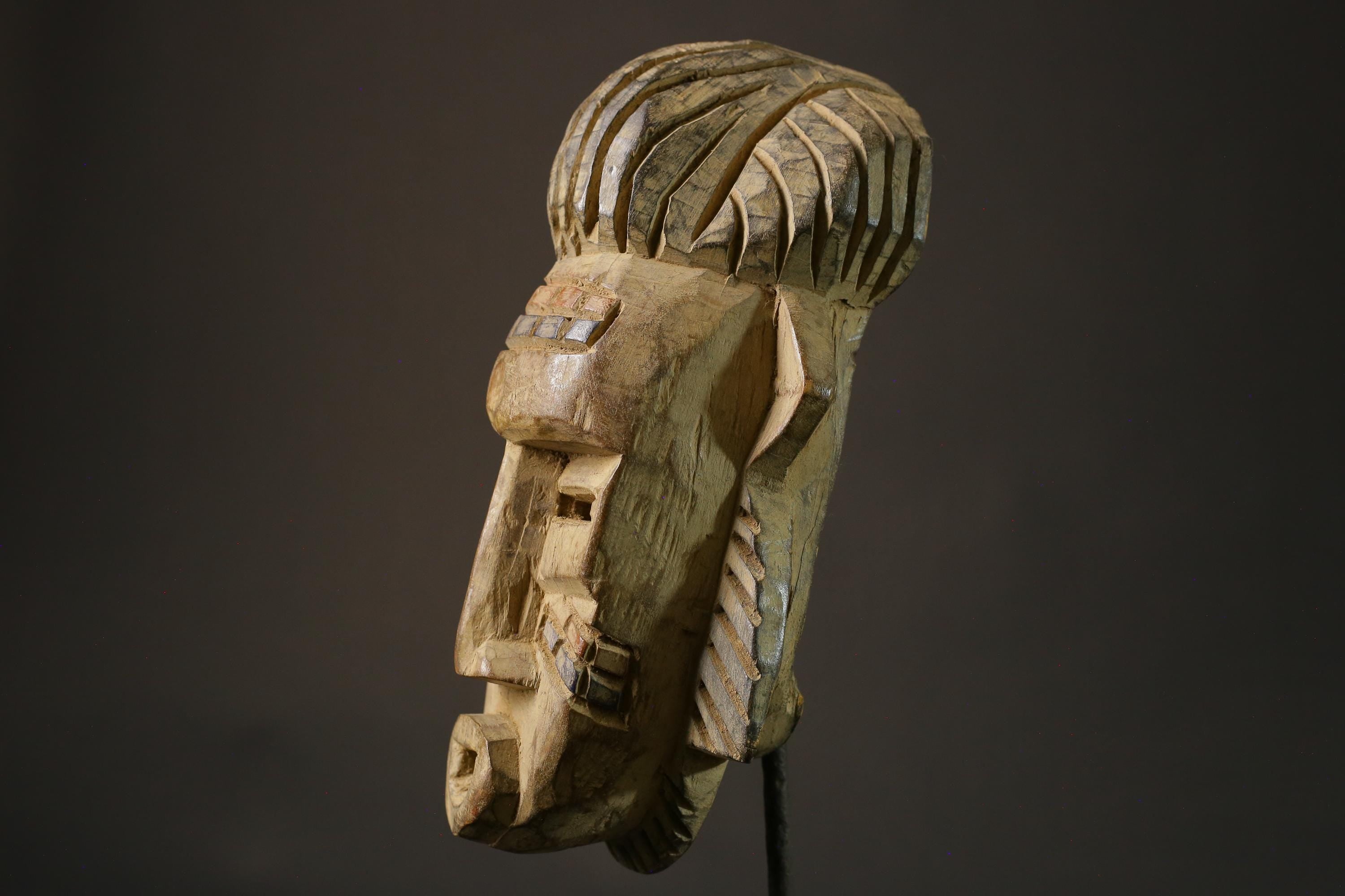 African mask Guru wood African real figure vintage African masks for wall -7425