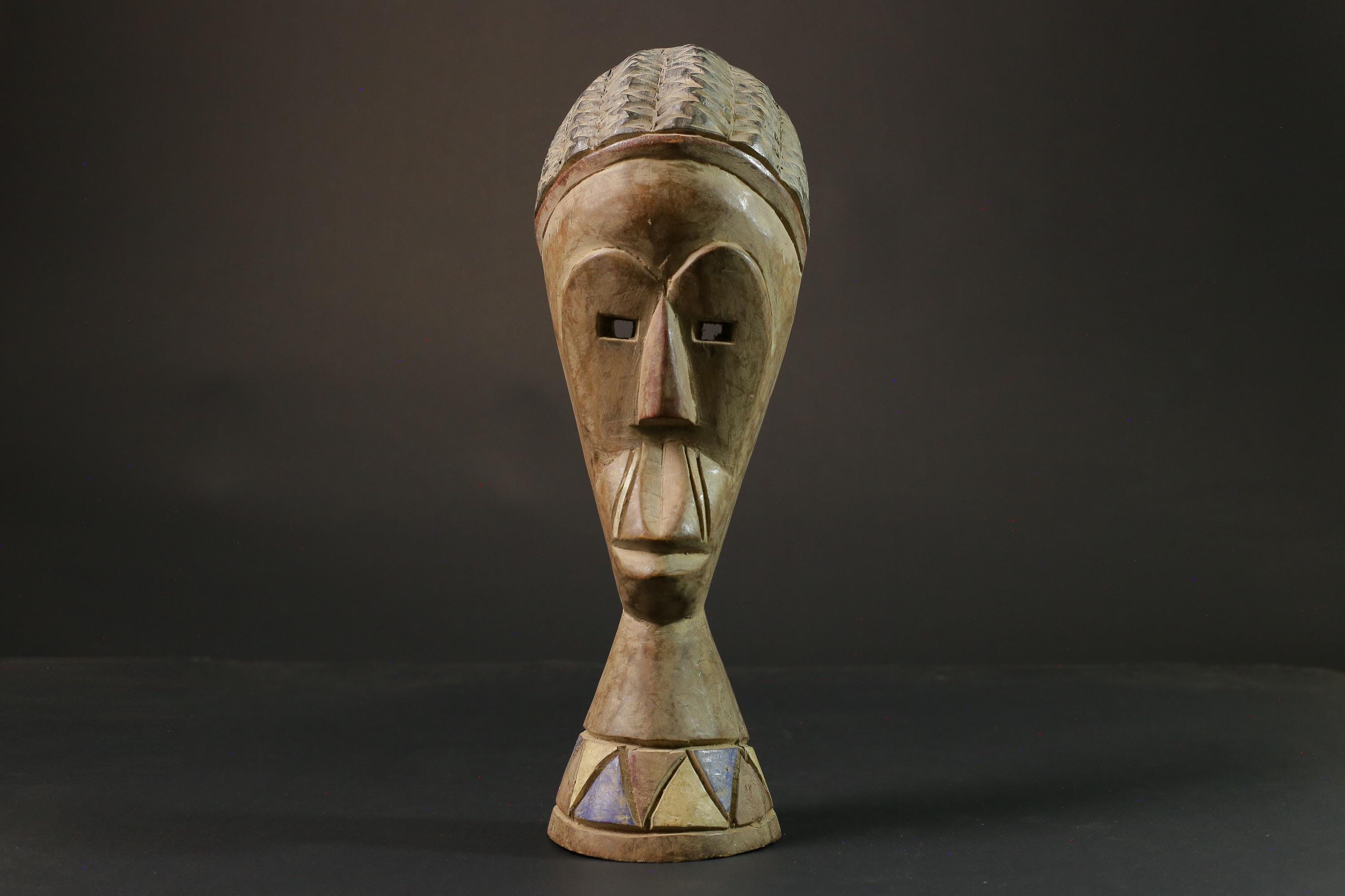 african statue wooden vintage hand carved Home Décor statue Dan Tribe-7426