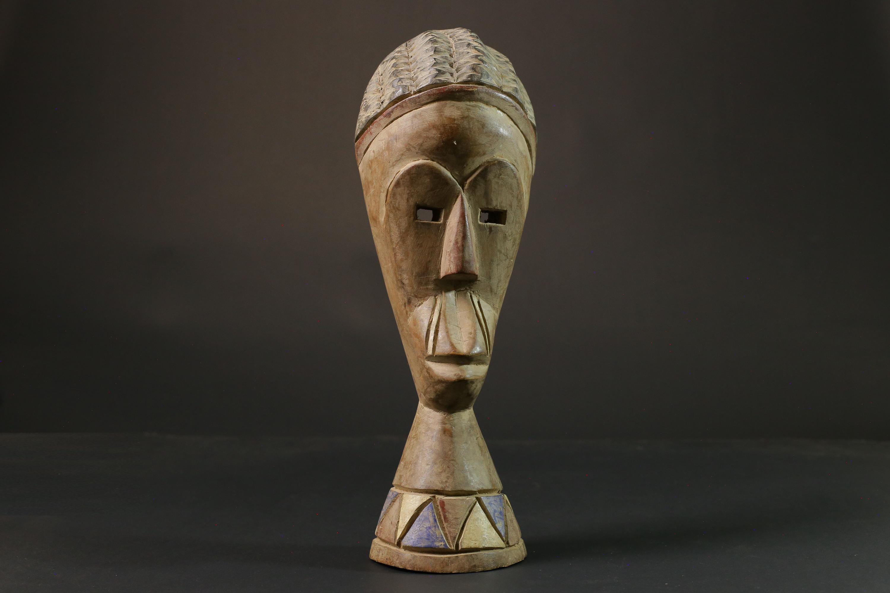 african statue wooden vintage hand carved Home Décor statue Dan Tribe-7426