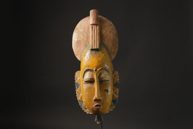 African Tribal Wood masks Baule Mask Wooden Tribal Mask Handmade folk art Masks for wall-9957