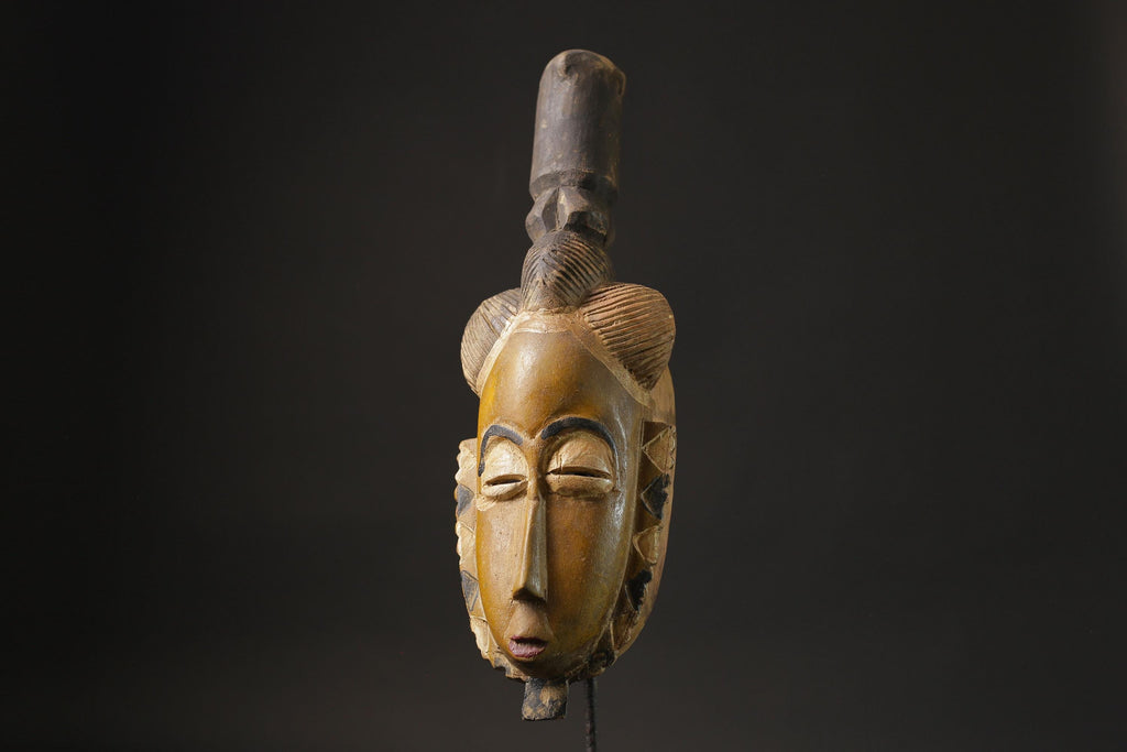 African Tribal Wood masks  Baule Antique Wall Hanging Antiques Primitive Masks for wall-9954