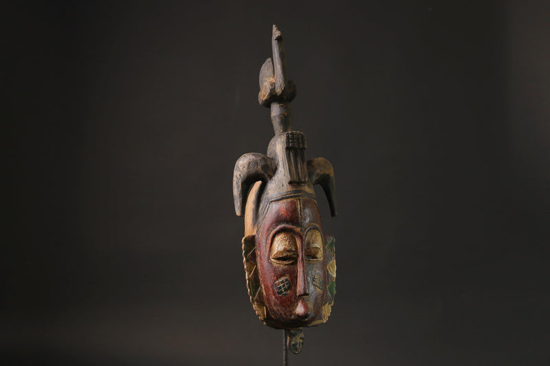 African Tribal Wood masks Baule Antique Wall Hanging Antiques Primitive Masks for wall-9949