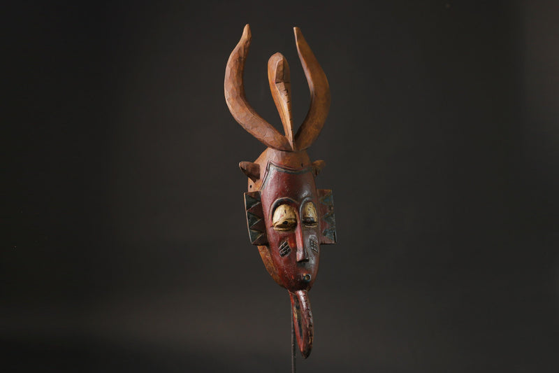 African Tribal Wood masks Antiques Tribal Vintage Wood Carved Guro Masks for wall-9946