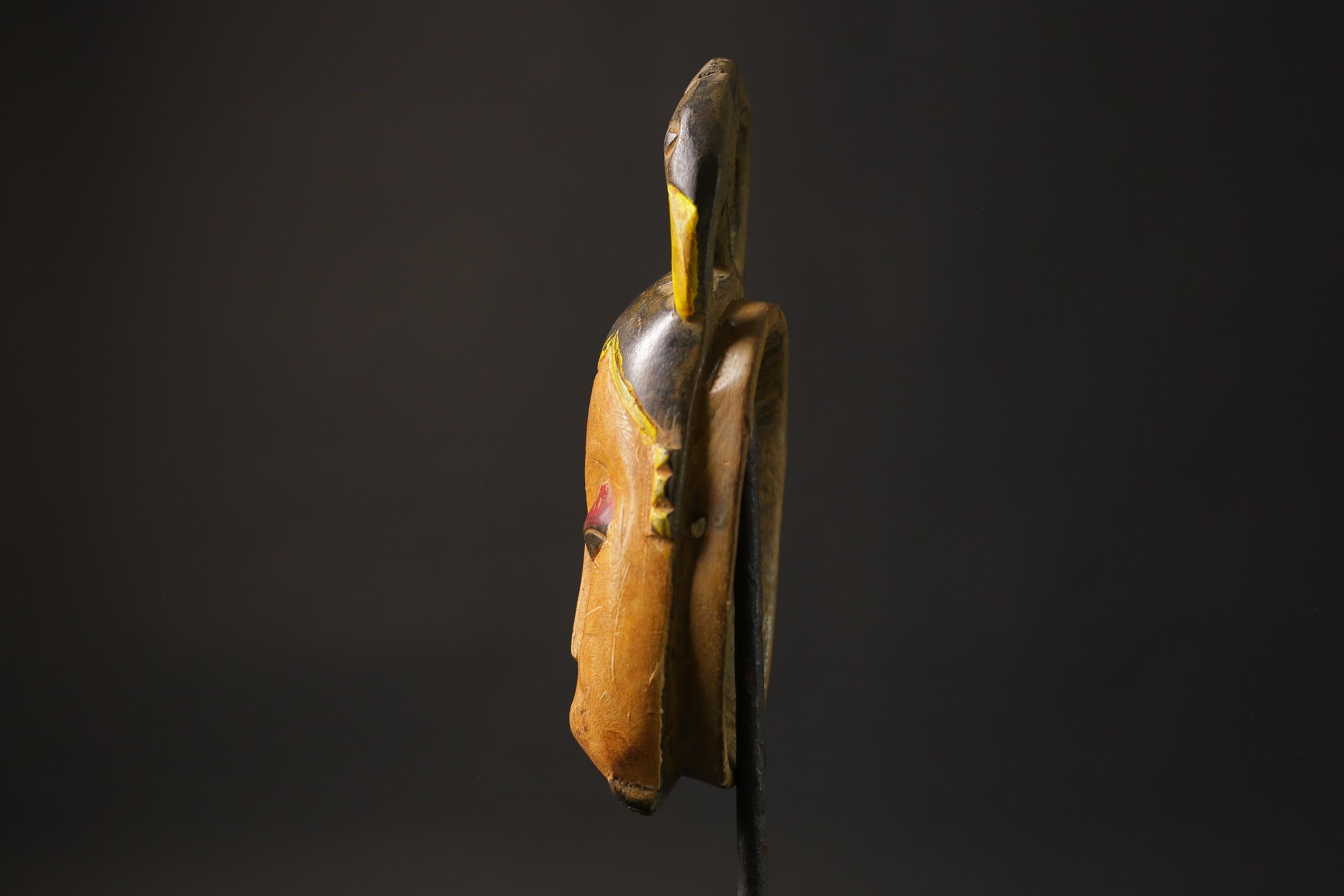 African wood mask antiques Wood Hand Carved Wall Hang Baule Masks for wall-8658