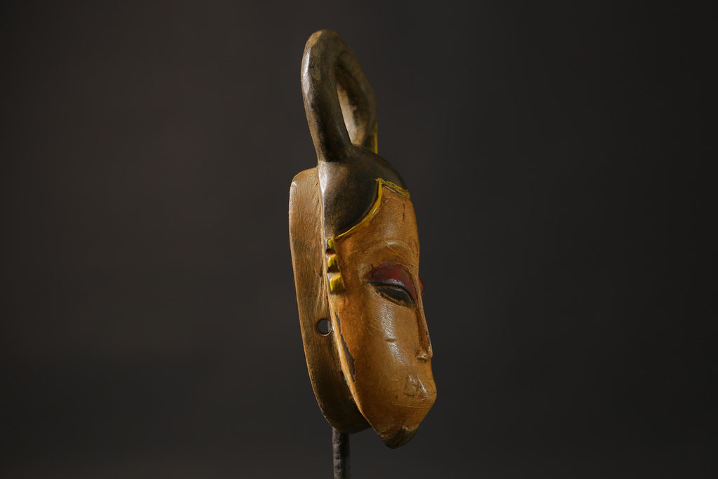 African wood mask antiques Wood Hand Carved Wall Hang Baule Masks for wall-8658