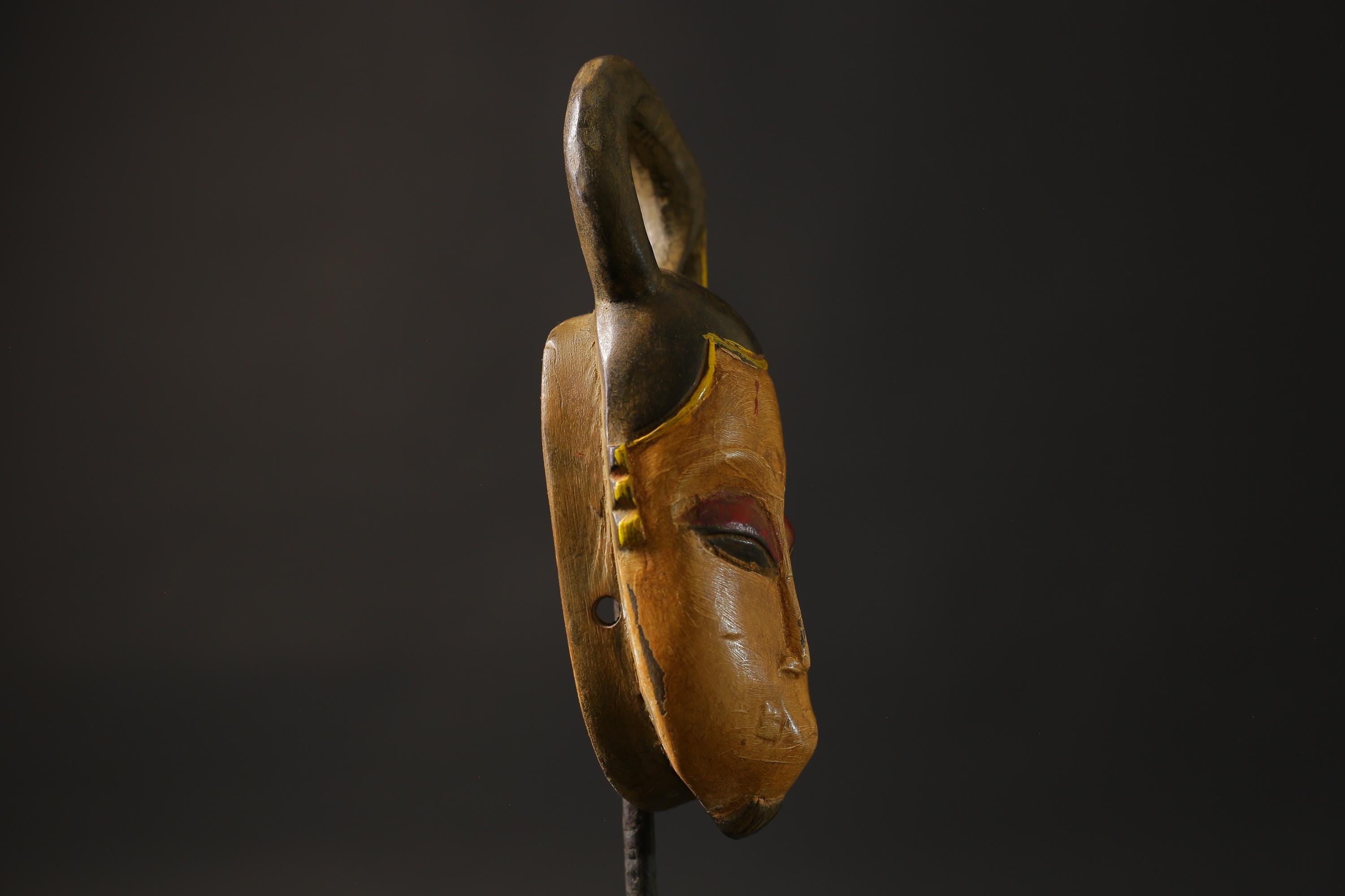 African wood mask antiques Wood Hand Carved Wall Hang Baule Masks for wall-8658
