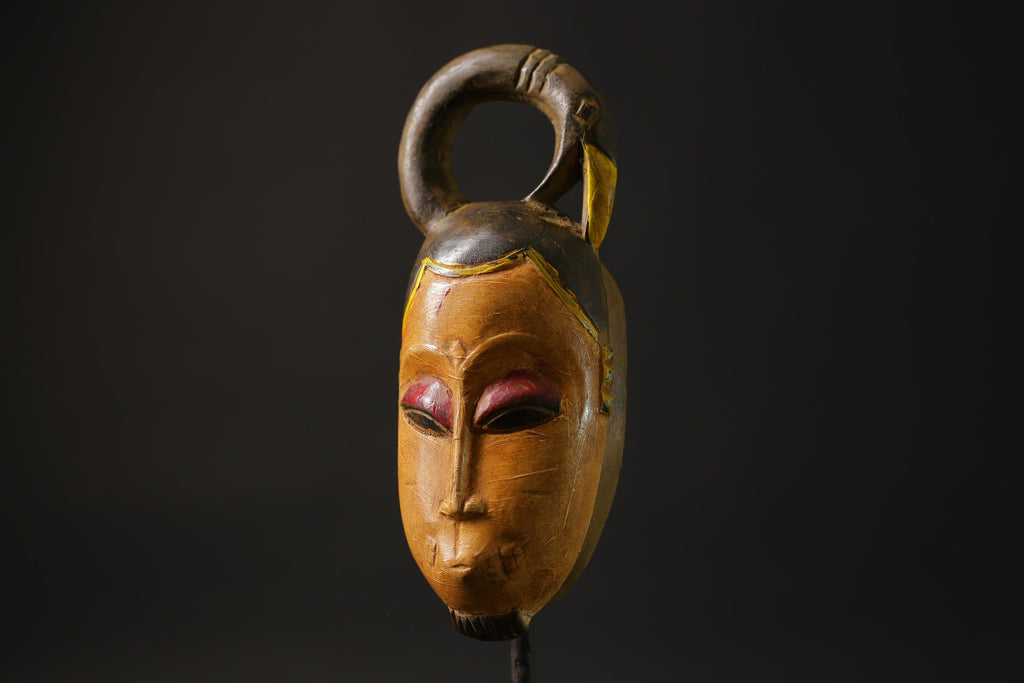 African wood mask antiques Wood Hand Carved Wall Hang Baule Masks for wall-8658