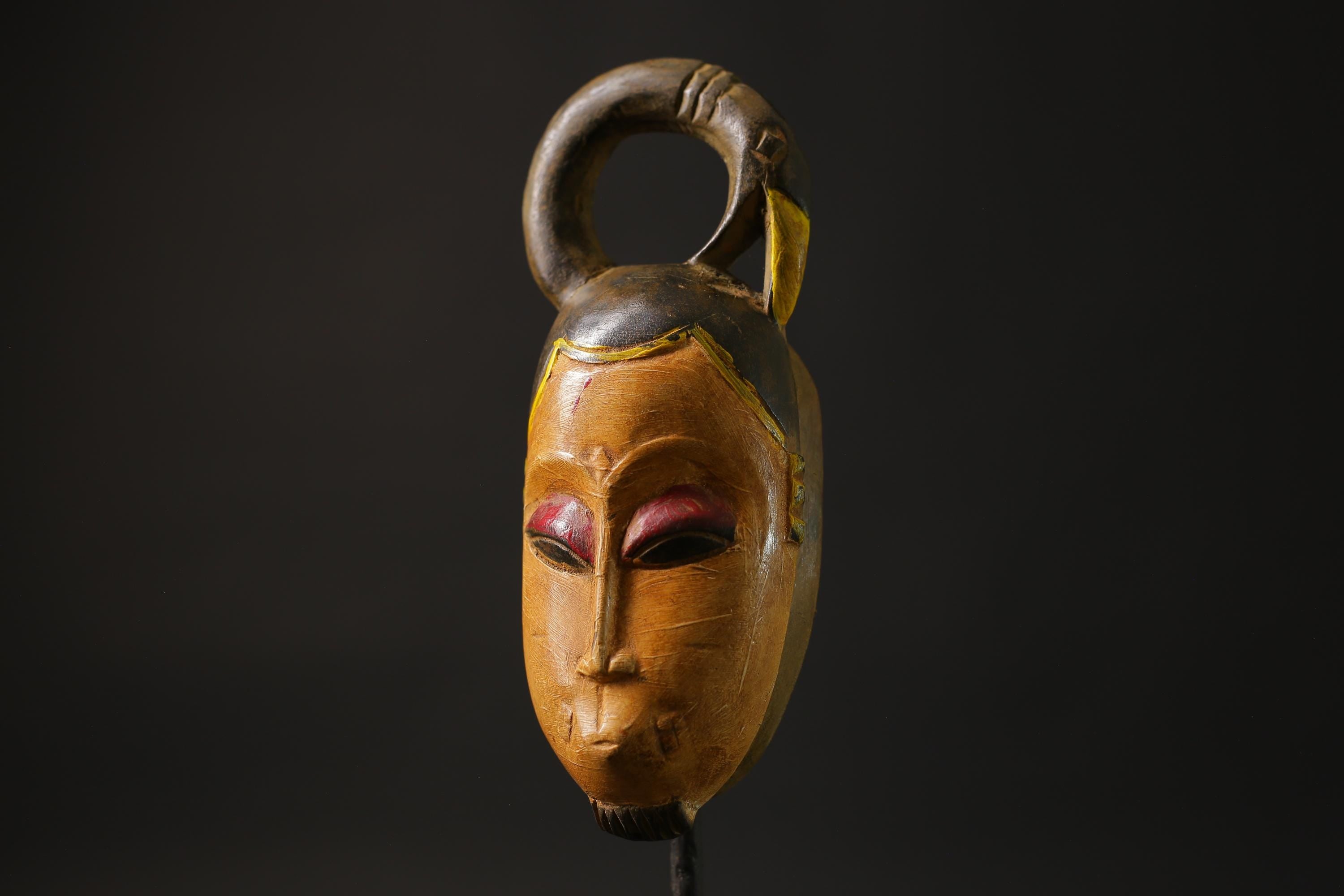African wood mask antiques Wood Hand Carved Wall Hang Baule Masks for wall-8658