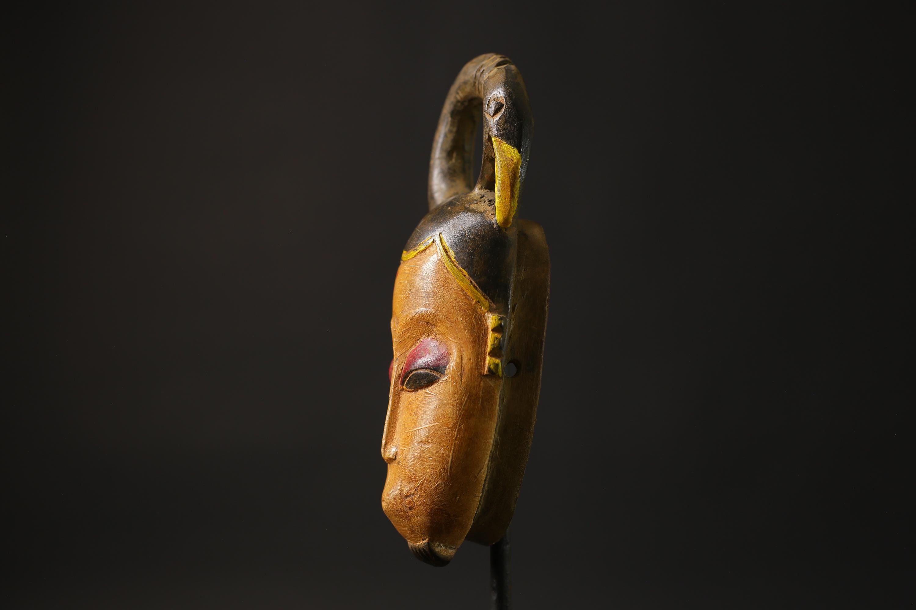 African wood mask antiques Wood Hand Carved Wall Hang Baule Masks for wall-8658