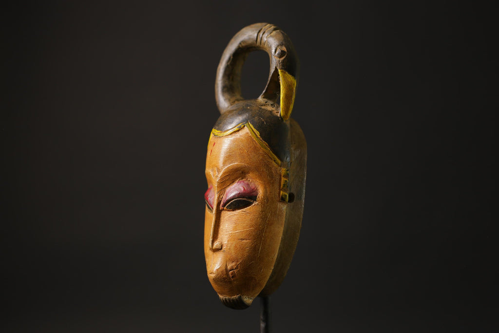 African wood mask antiques Wood Hand Carved Wall Hang Baule Masks for wall-8658