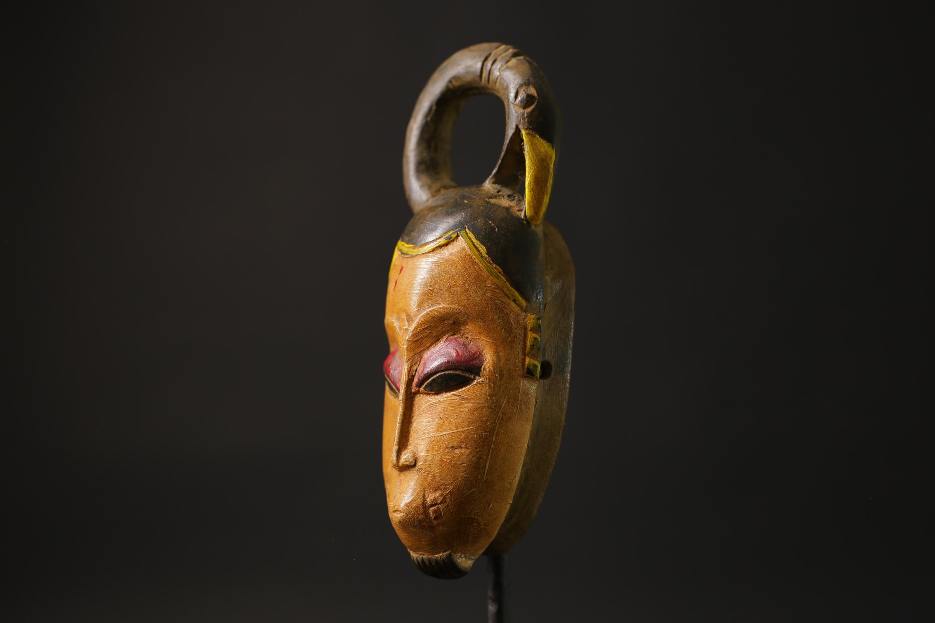 African wood mask antiques Wood Hand Carved Wall Hang Baule Masks for wall-8658