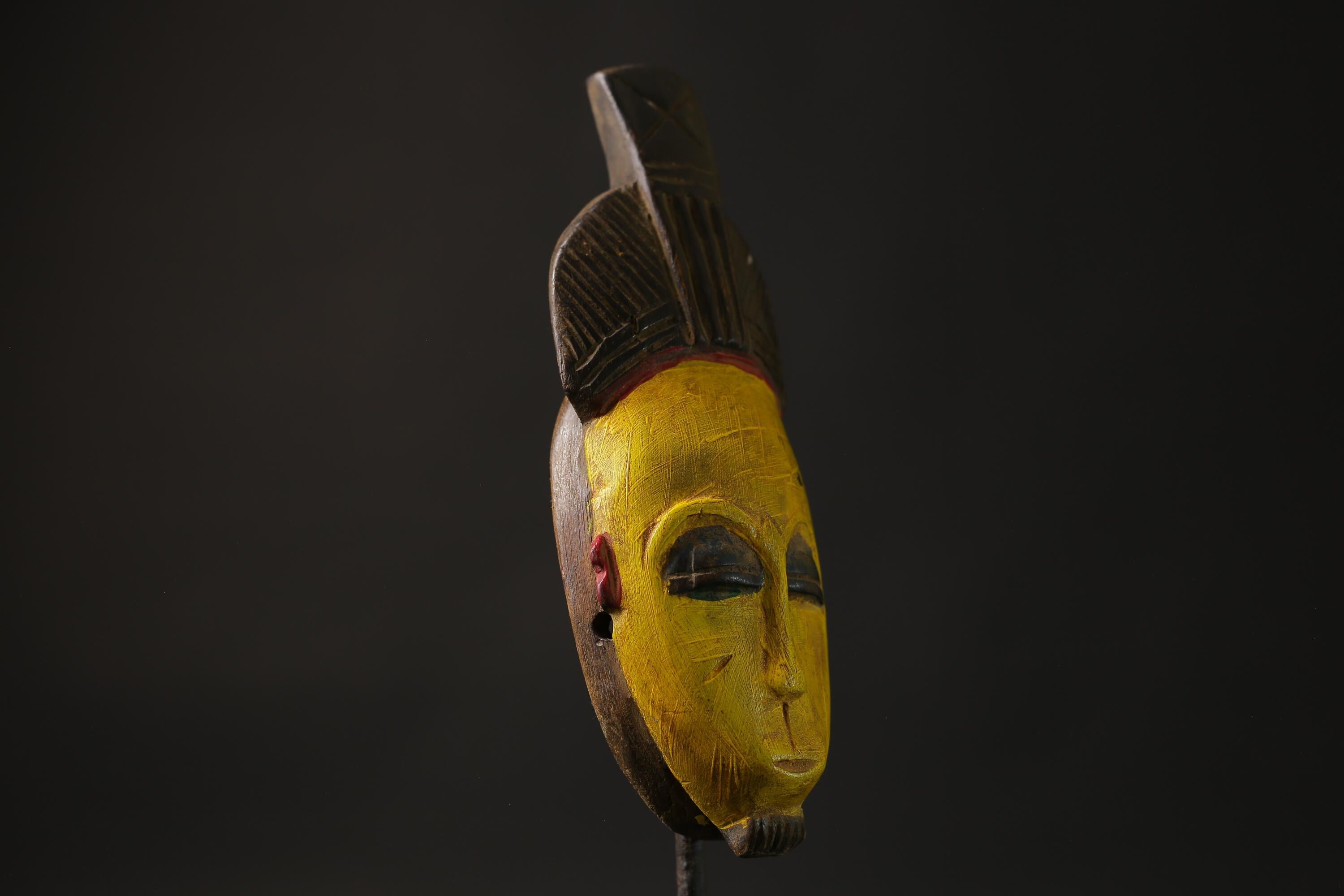 African wood mask antiques Carved Vintage Wall Hanging Guro Face Masks for wall-8656