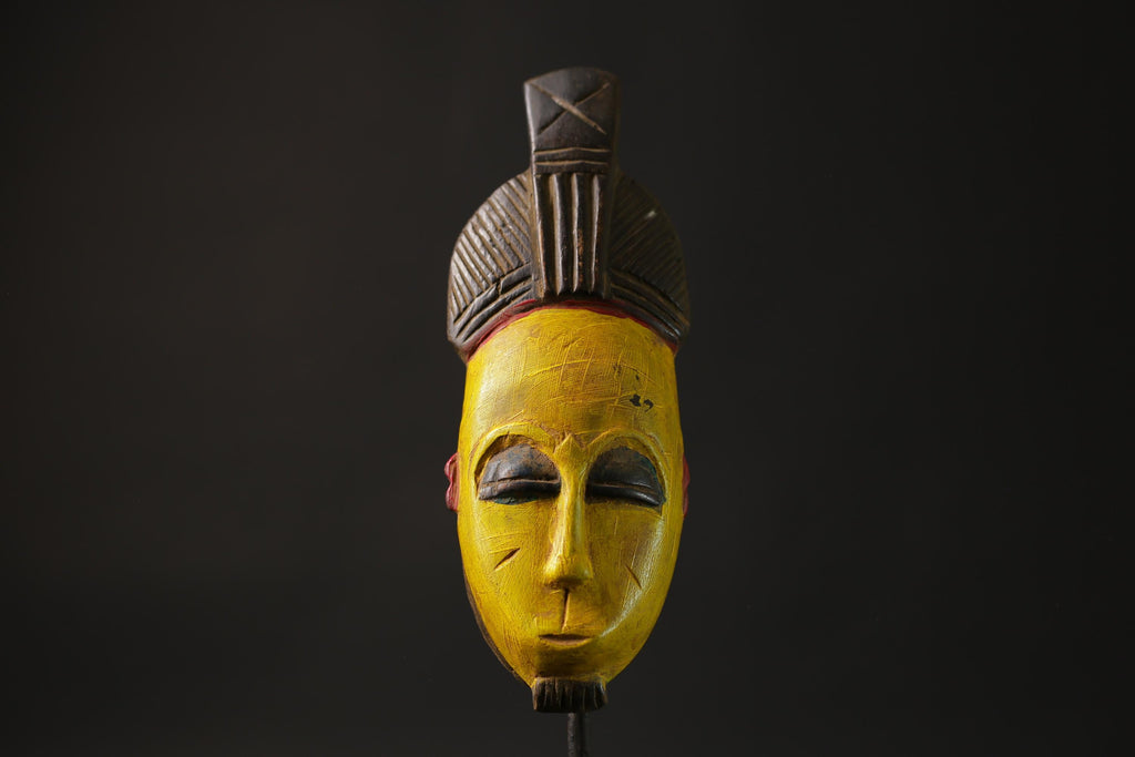 African wood mask antiques Carved Vintage Wall Hanging Guro Face Masks for wall-8656