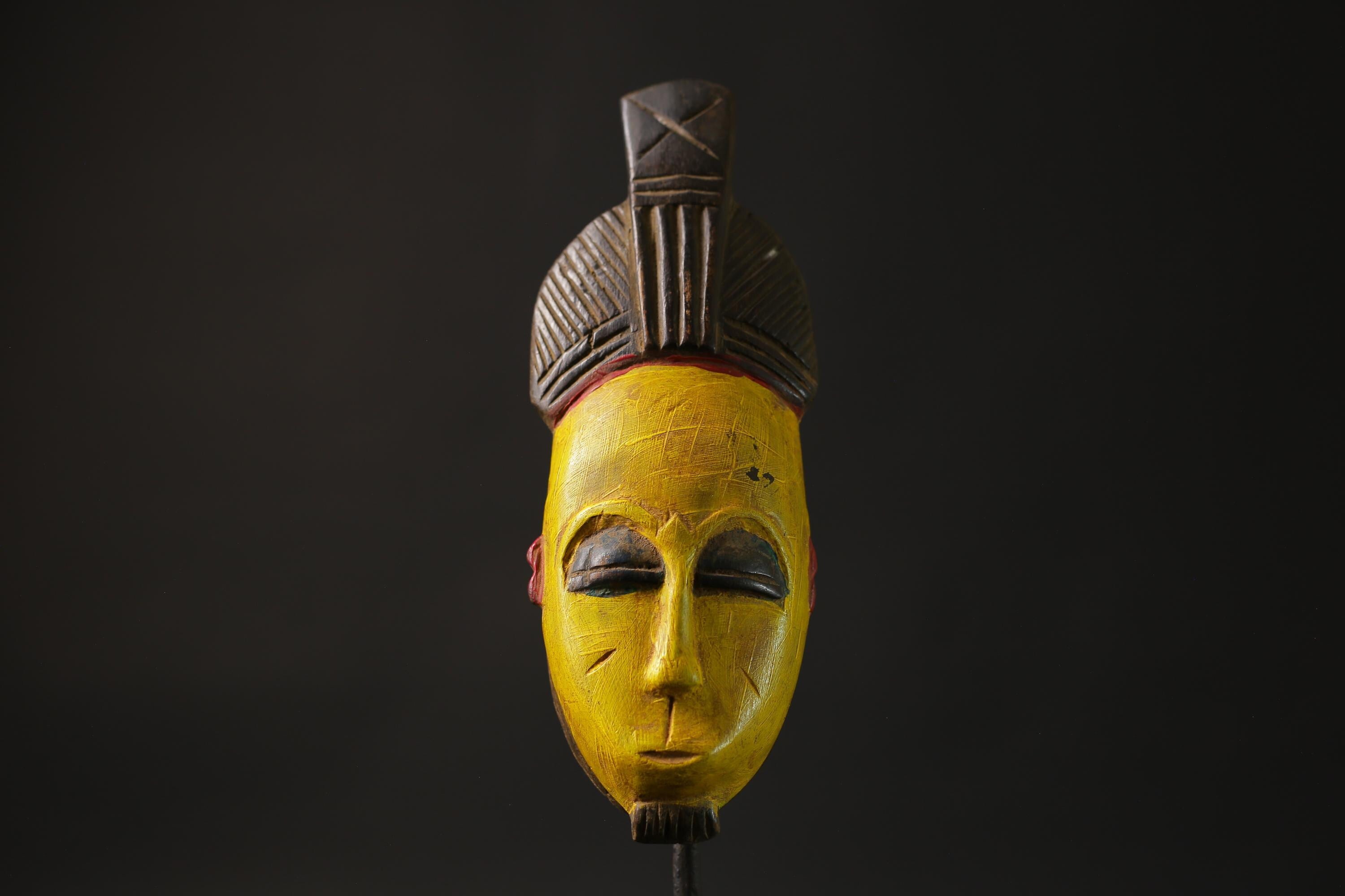 African wood mask antiques Carved Vintage Wall Hanging Guro Face Masks for wall-8656