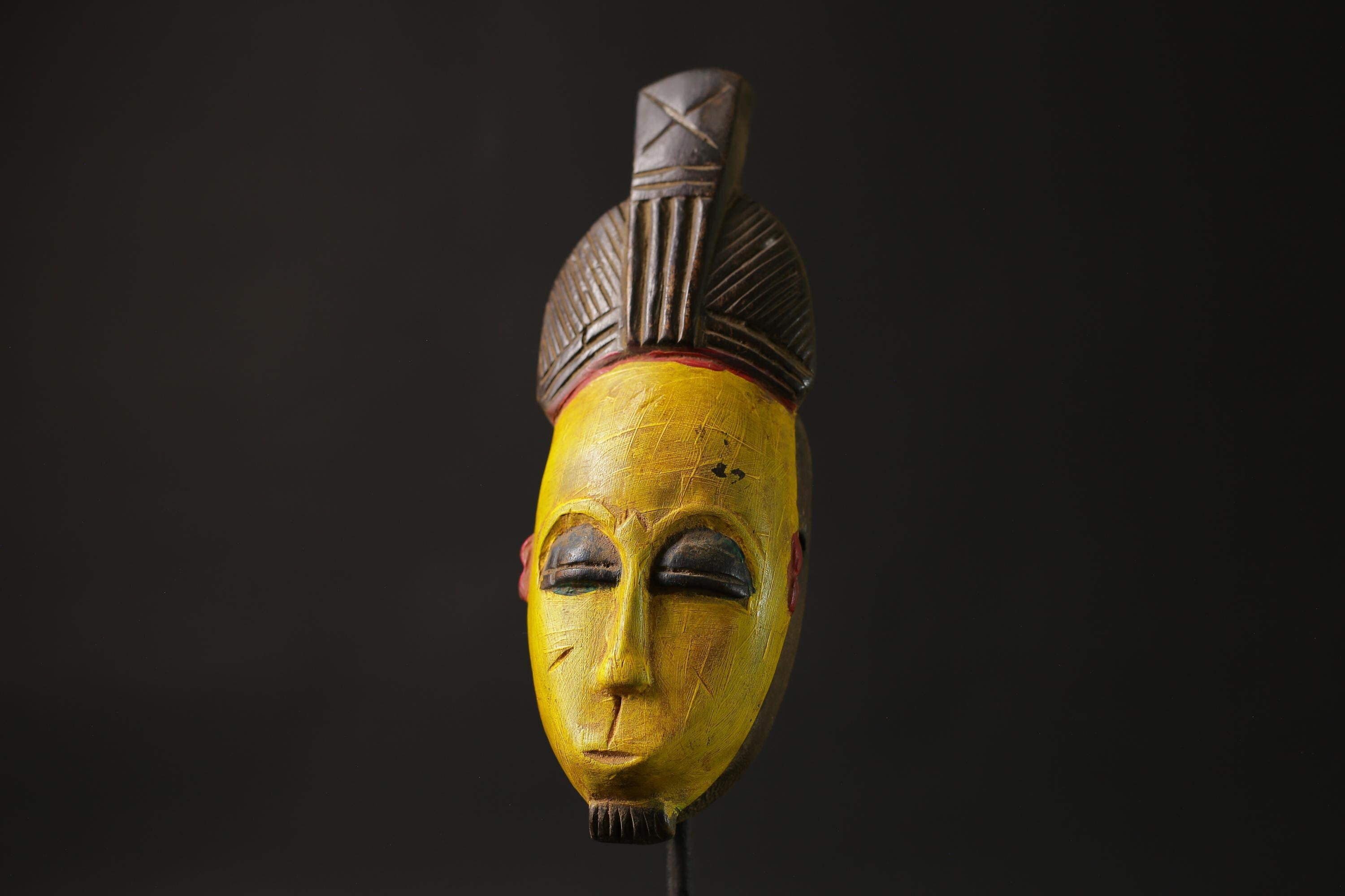 African wood mask antiques Carved Vintage Wall Hanging Guro Face Masks for wall-8656