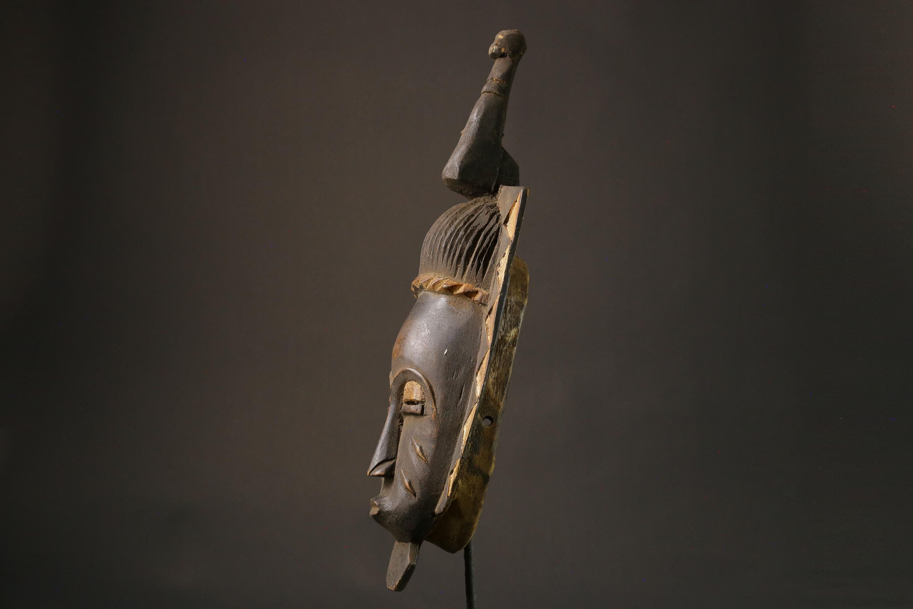 African mask wood African real figure vintage African masks for wall Antique Mask Guro Masks-7465