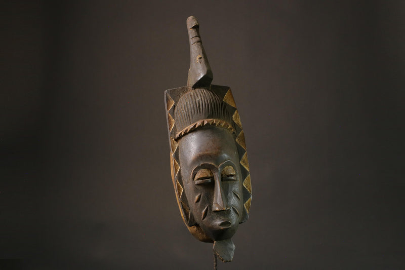 African mask wood African real figure vintage African masks for wall Antique Mask Guro Masks-7465