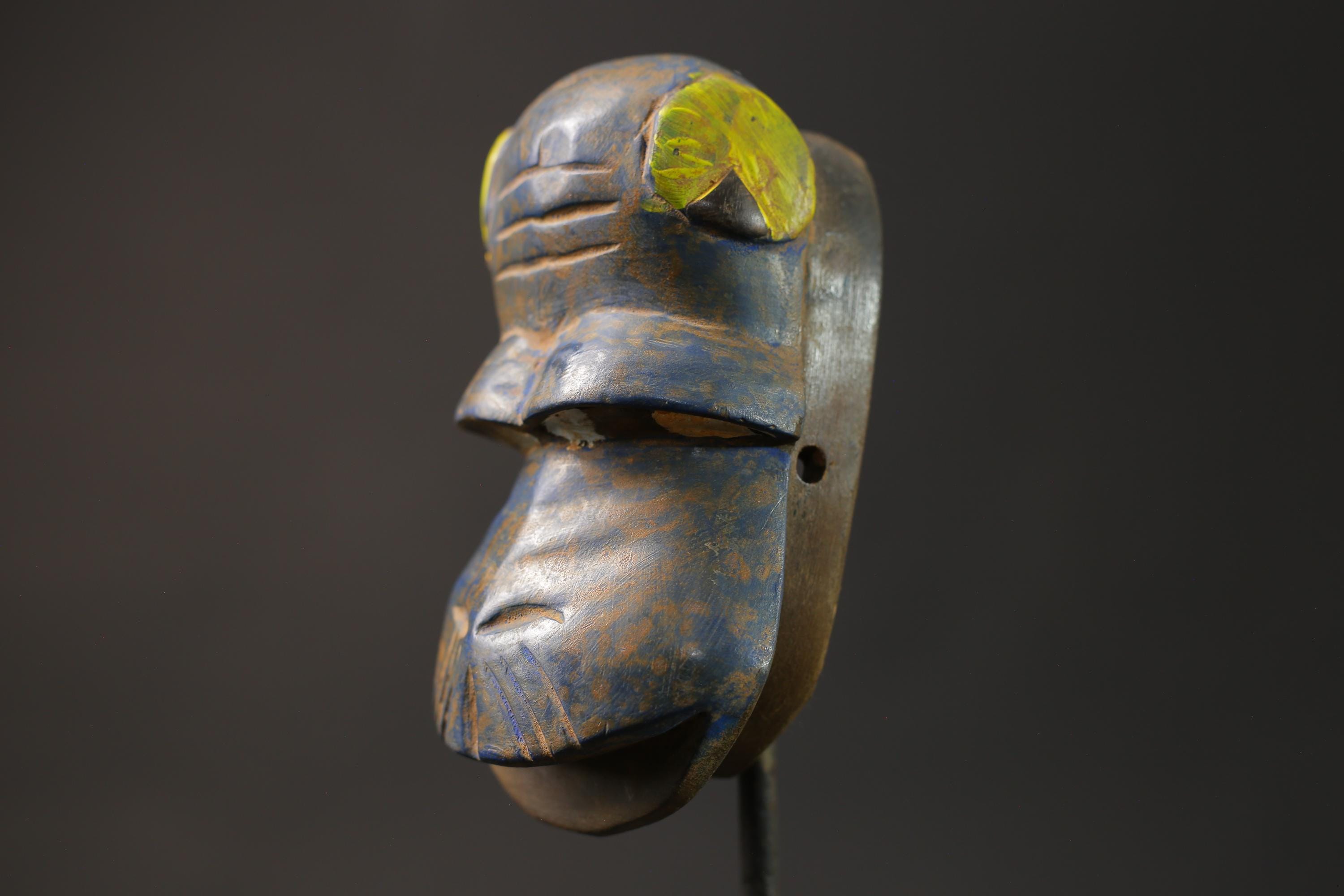 African wood mask antiques Guro African wall decor tribe Baule Monkey Masks for wall-8663