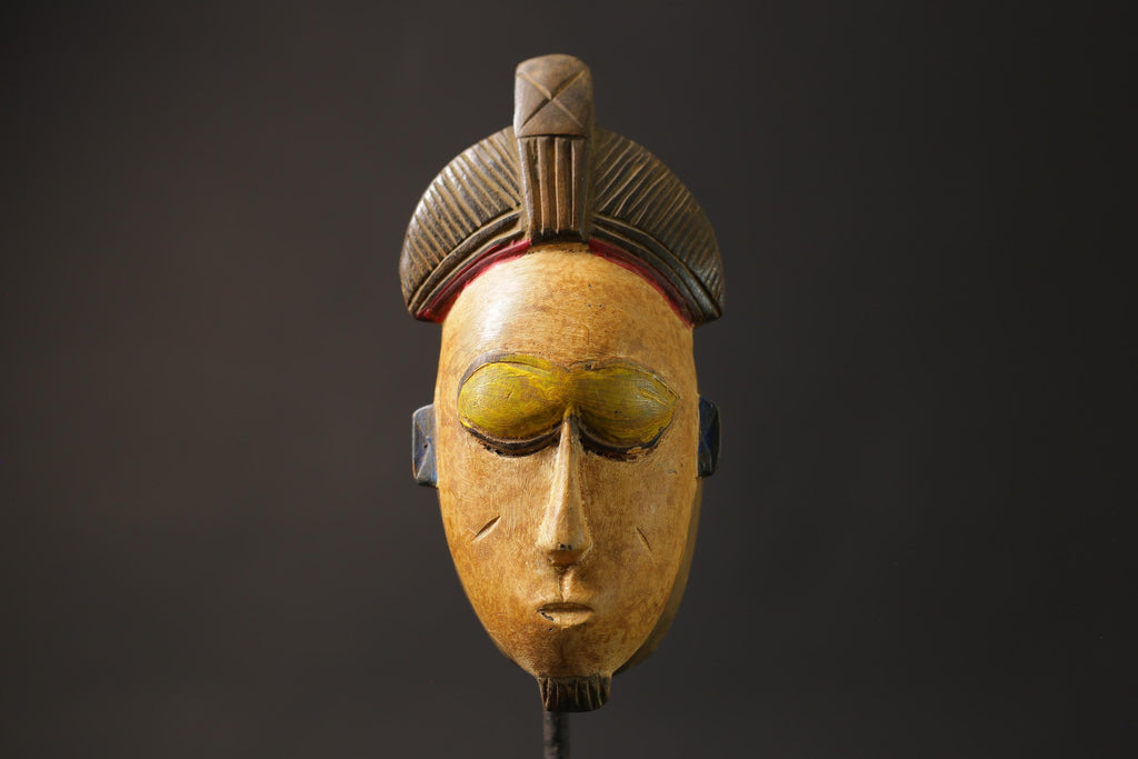 African wood mask antiques Mask Hand Carved Vintage Wall Hanging Guro mask -8662