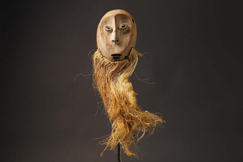 African Tribal Face Mask Wood Hand Carved Wall Hanging Bwami Lega Masks for wall-8682