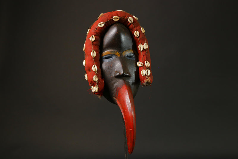 African Mask Carved Wood Tribal Mask vintage Carved Mask Dan Liberia Mask-G2768