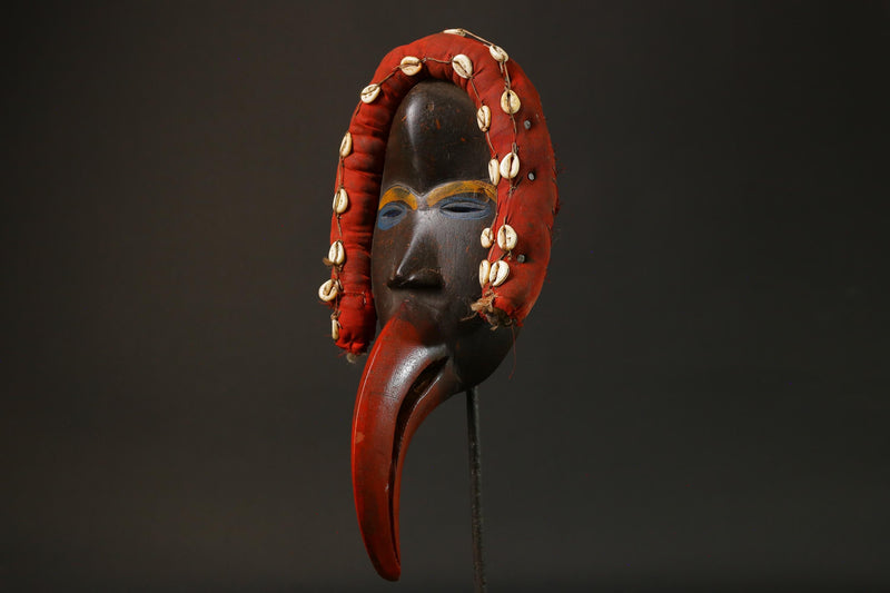 African Mask Carved Wood Tribal Mask vintage Carved Mask Dan Liberia Mask-G2768