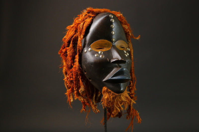 African Dan mask carved in wood Tribal Mask Home Décor Masks for wall-G2772