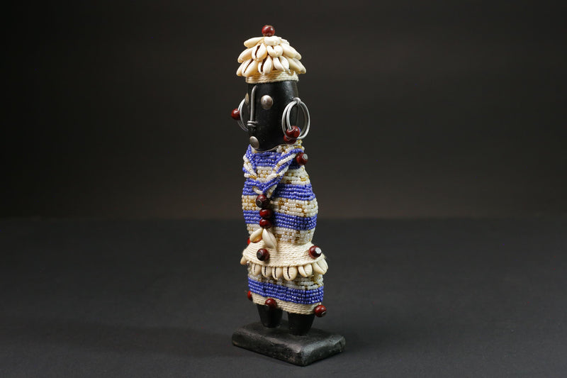 African statue wooden enNamji fertility doll hand carved wood statue-G1139