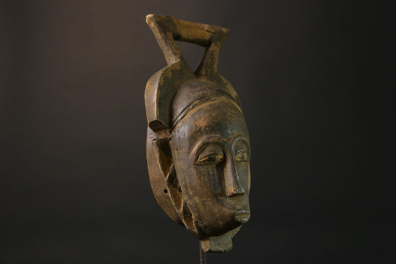 African Mask Baule Antique Masks Hand Carved Wooden Masks for wall-7489