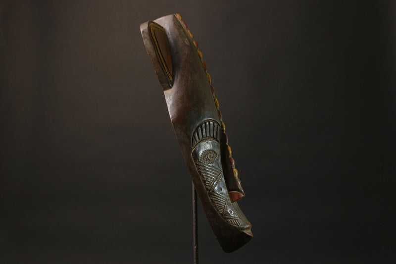 African wood mask antiques Face Vintage Carved Wood Baule Antique Masks for wall-7472