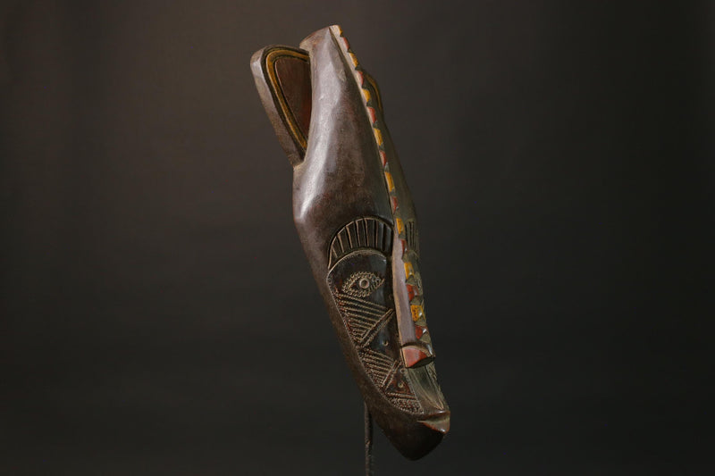 African wood mask antiques Face Vintage Carved Wood Baule Antique Masks for wall-7472