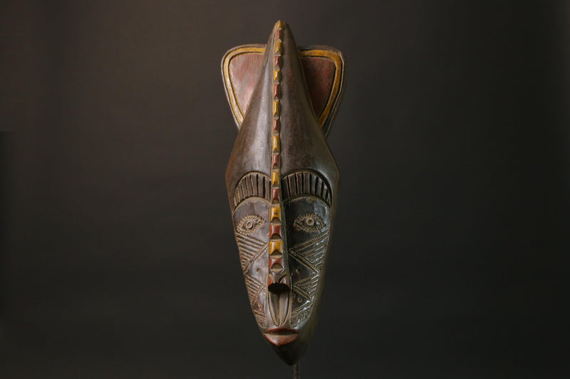 African wood mask antiques Face Vintage Carved Wood Baule Antique Masks for wall-7472
