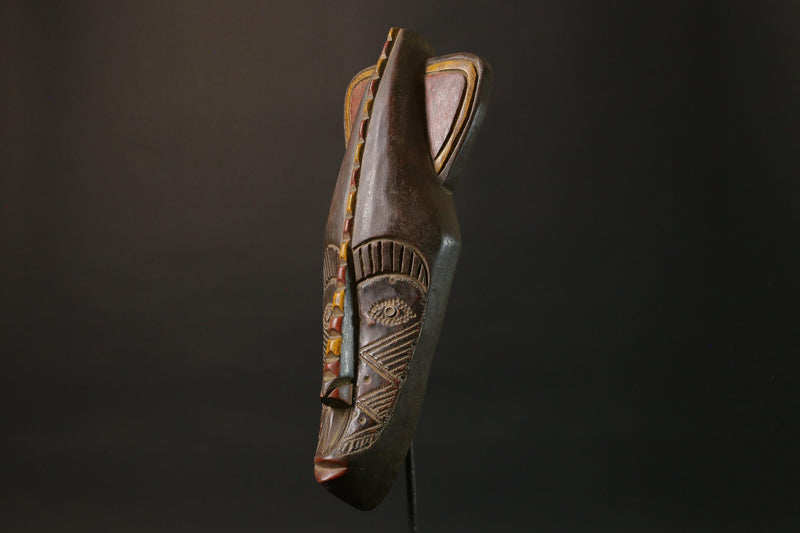 African wood mask antiques Face Vintage Carved Wood Baule Antique Masks for wall-7472