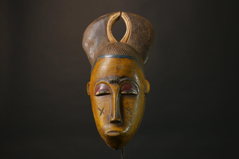 African Masks Baule antiques Wood Hand Carved wall Masks for wall-7477