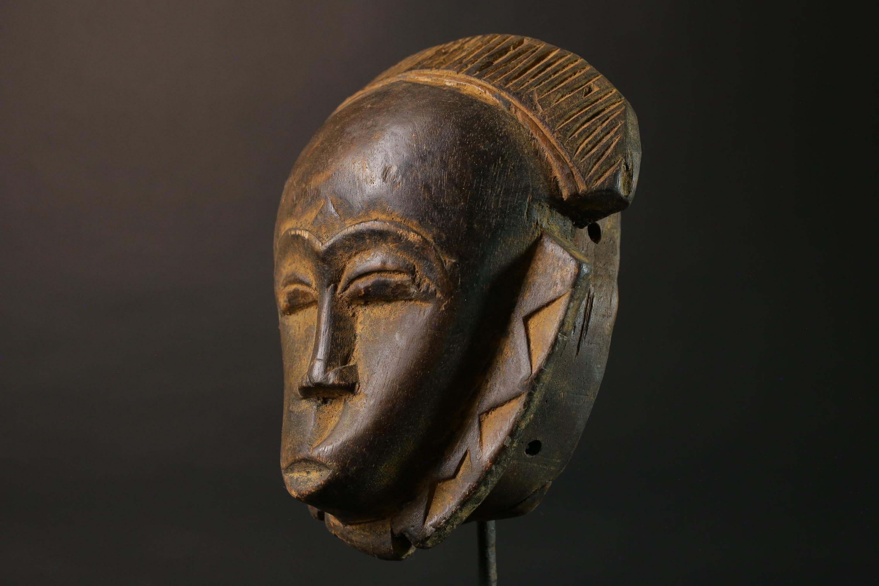 African wood mask antiques Baule Antique Antique Baule Masks for wall-7478