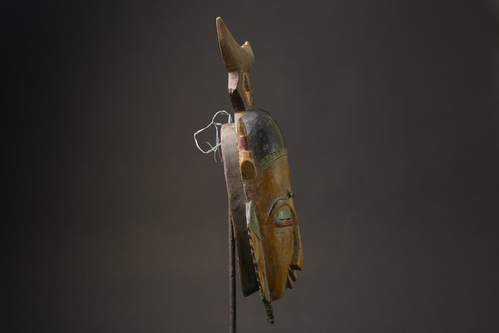 African wood mask antiques Baoulé Kpan Hand Carved Tribal Mask African Art-7179