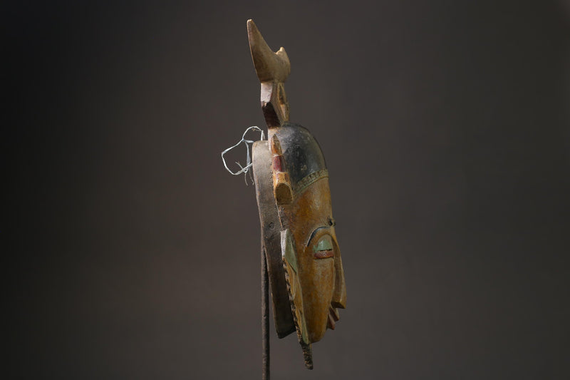 African wood mask antiques Baoulé Kpan Hand Carved Tribal Mask African Art-7179
