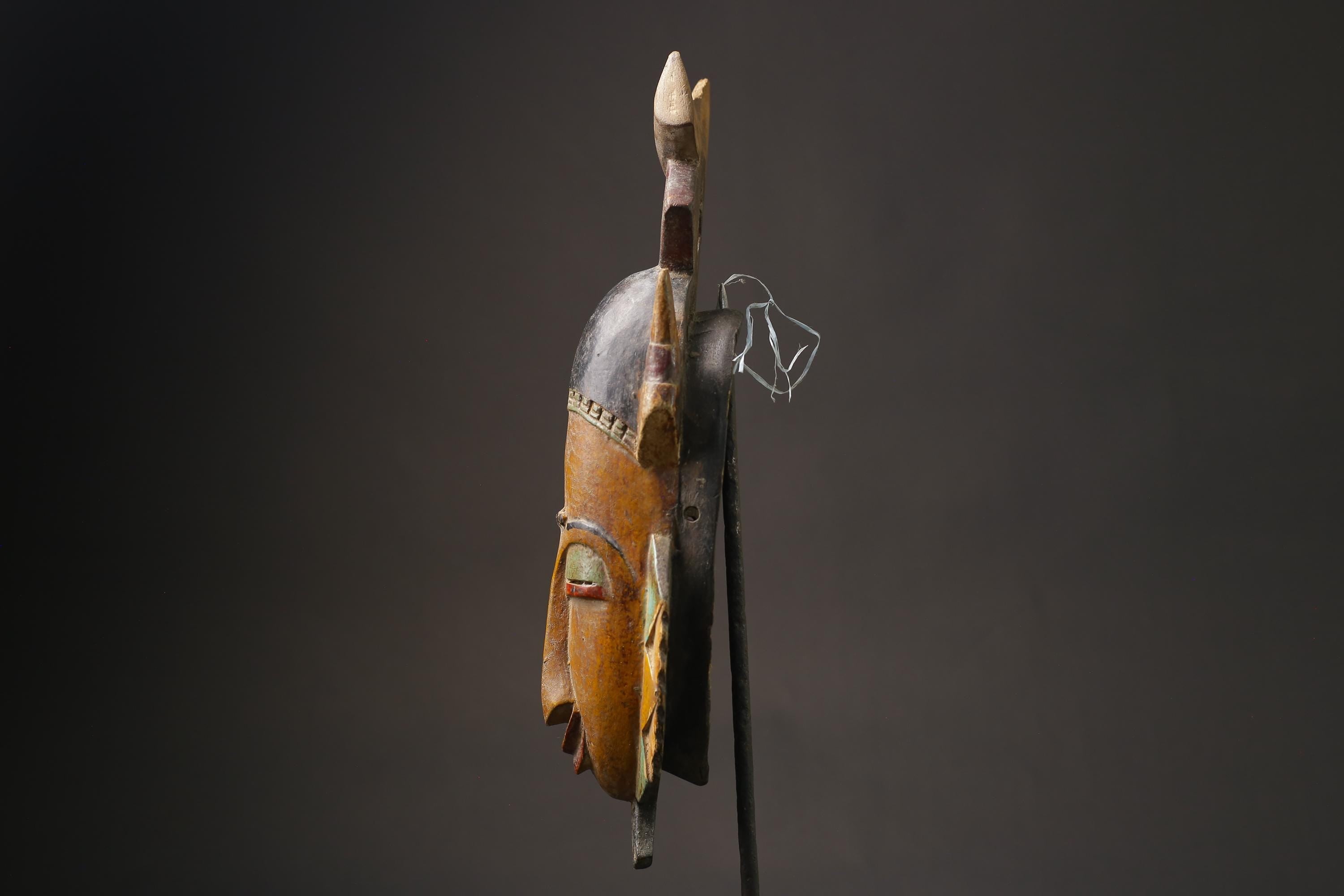 African wood mask antiques Baoulé Kpan Hand Carved Tribal Mask African Art-7179