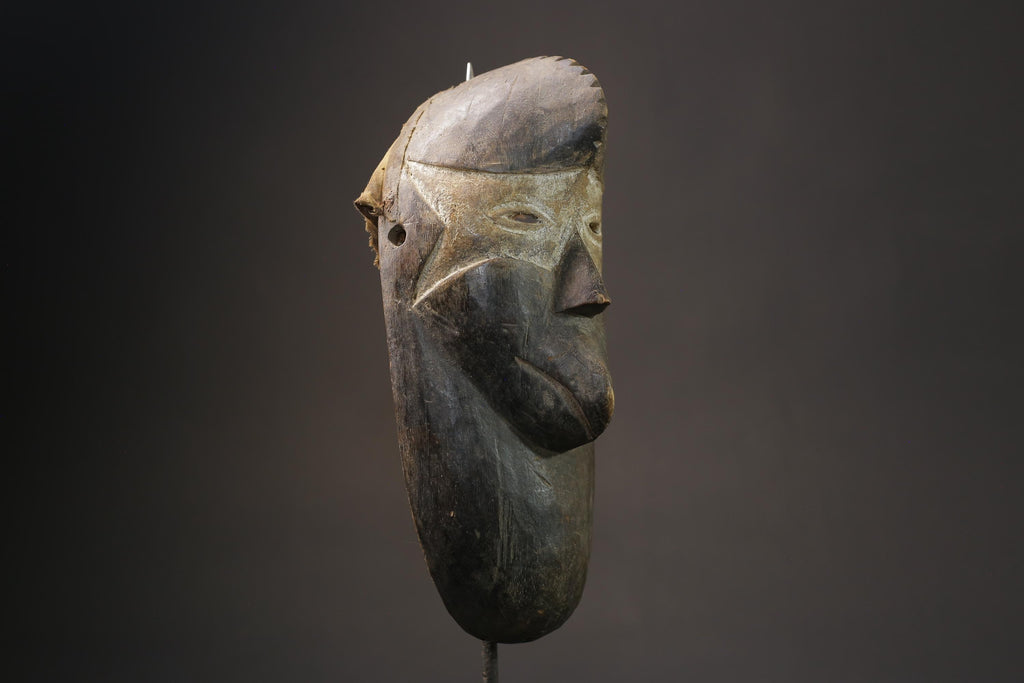 African mask antiques tribal art Face mask Wood Carved Vintage Fang Masks for wall-8708