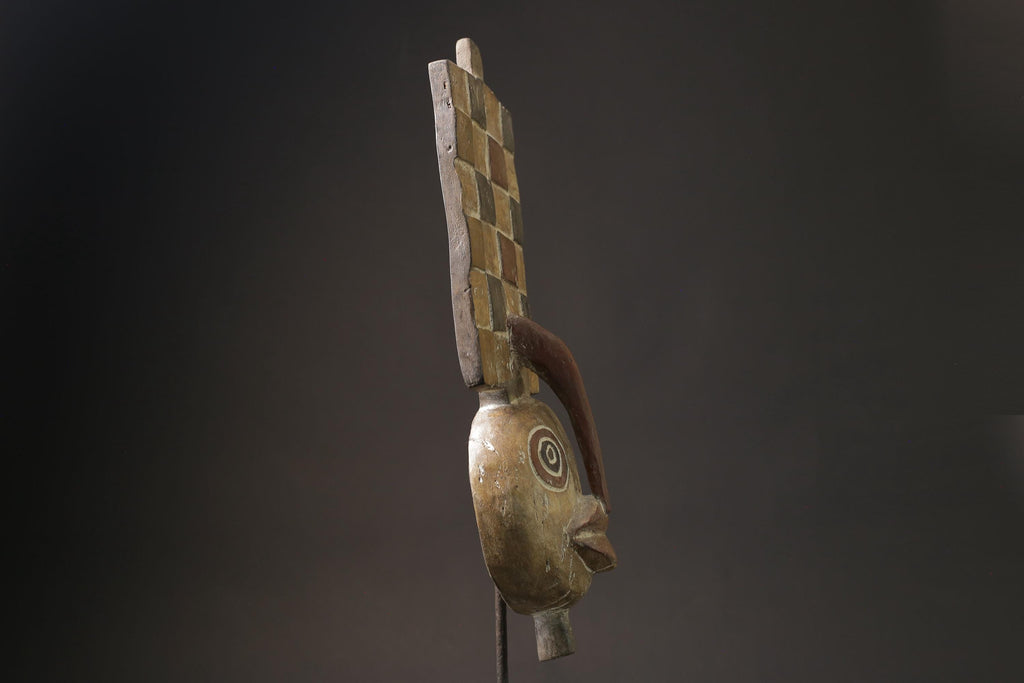 African Tribal Face Hand Carved Wall Hanging Bwa Style Plank  Masks for wall-5819