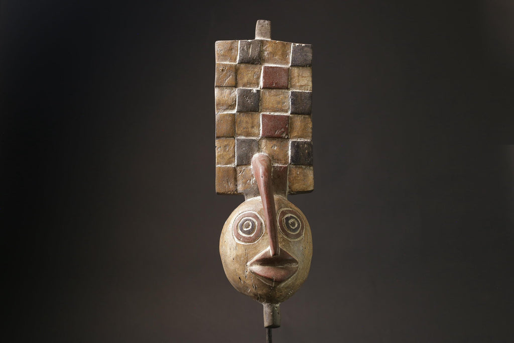 African Tribal Face Hand Carved Wall Hanging Bwa Style Plank  Masks for wall-5819