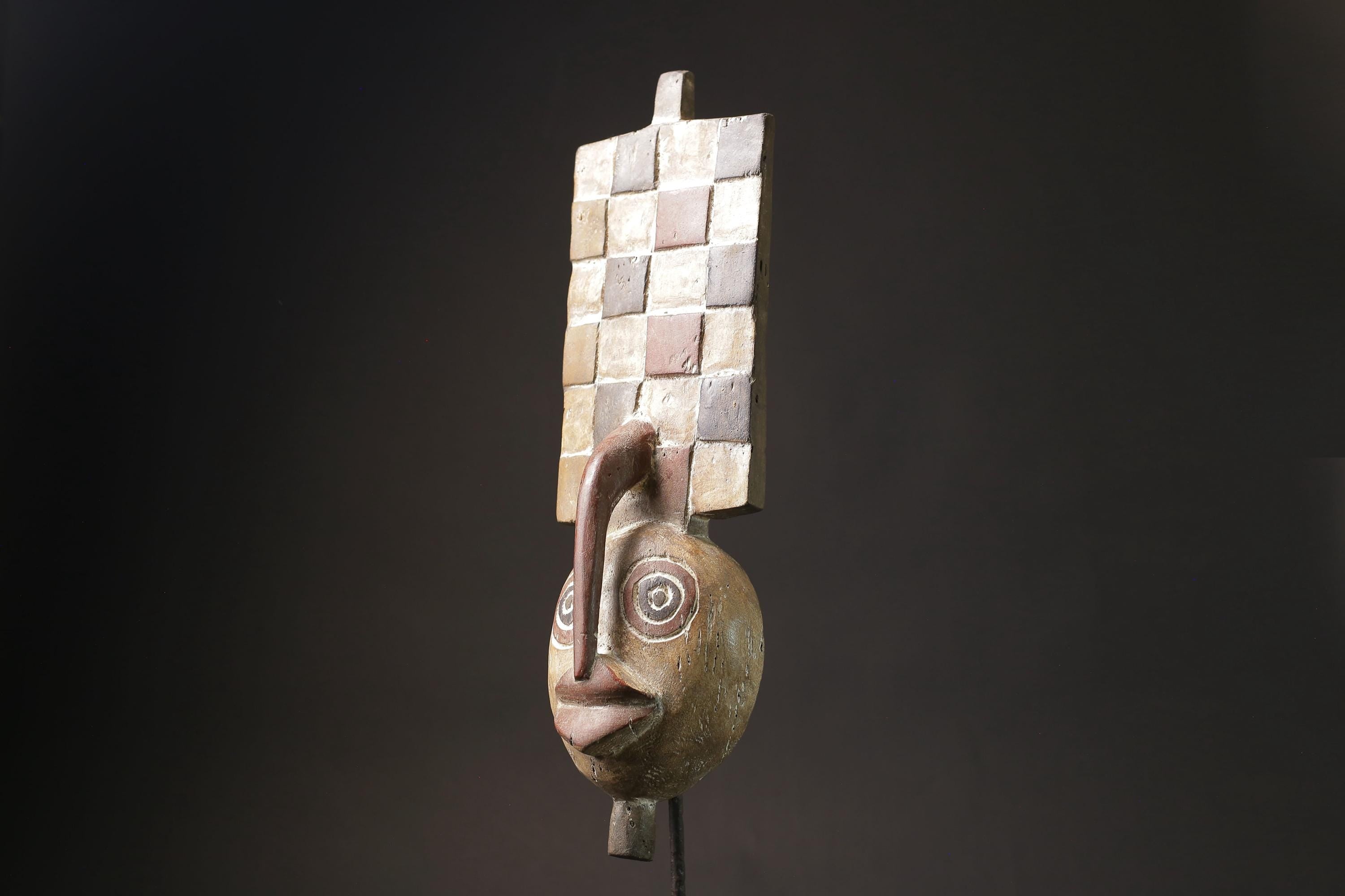African Tribal Face Hand Carved Wall Hanging Bwa Style Plank  Masks for wall-5819
