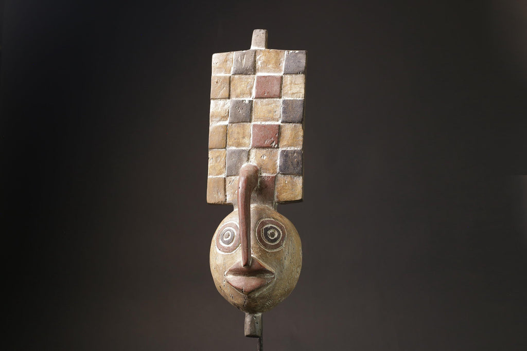African Tribal Face Hand Carved Wall Hanging Bwa Style Plank  Masks for wall-5819