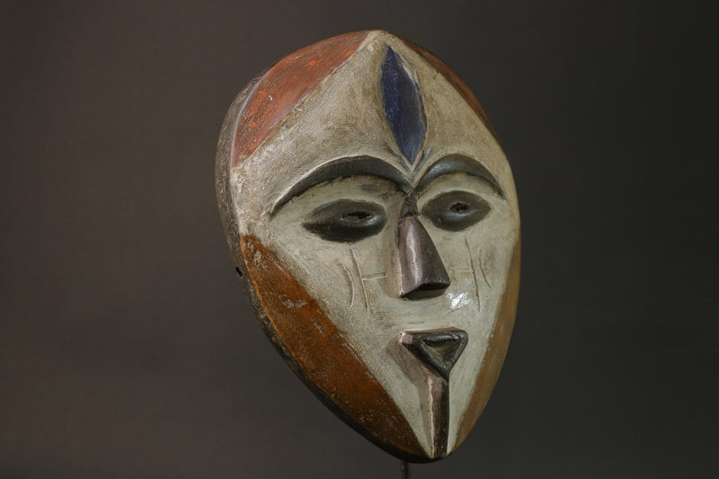 African masks antiques tribal Face Lega Clean geometry primitive wall mask-G2784