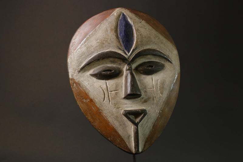 African masks antiques tribal Face Lega Clean geometry primitive wall mask-G2784