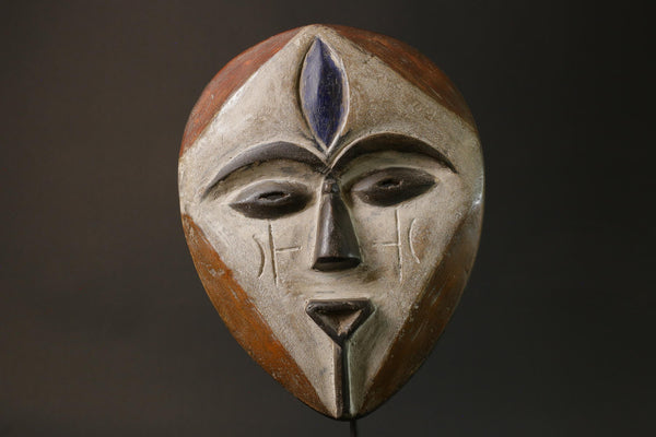 African masks antiques tribal Face Lega Clean geometry primitive wall mask-G2784