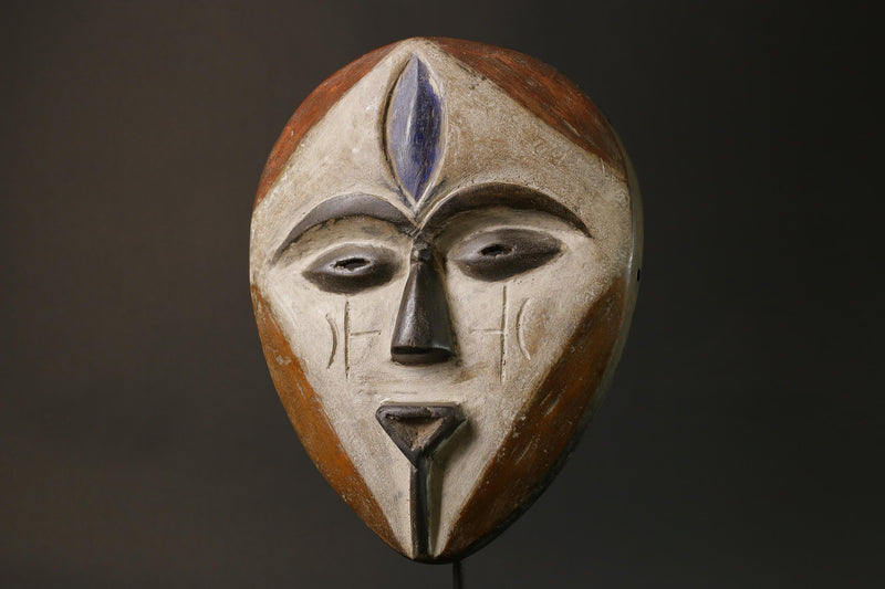 African masks antiques tribal Face Lega Clean geometry primitive wall mask-G2784