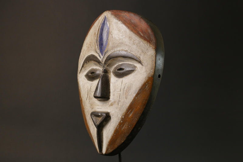 African masks antiques tribal Face Lega Clean geometry primitive wall mask-G2784