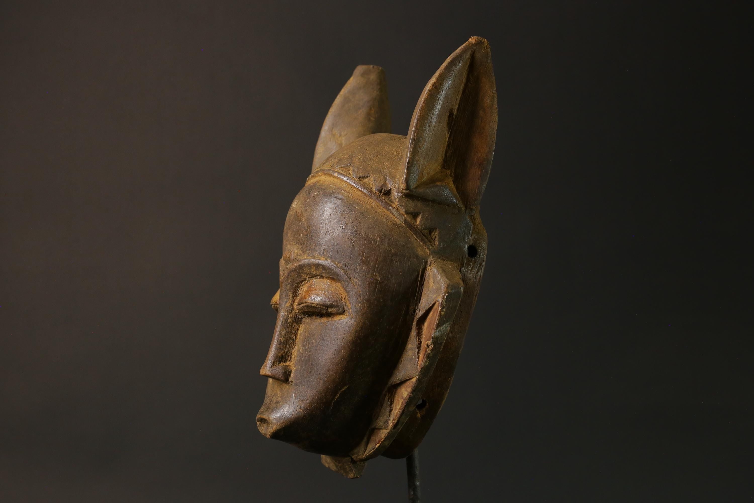 African wood mask antiques Home Décor Masks Baule Antique Carved for wall-8200