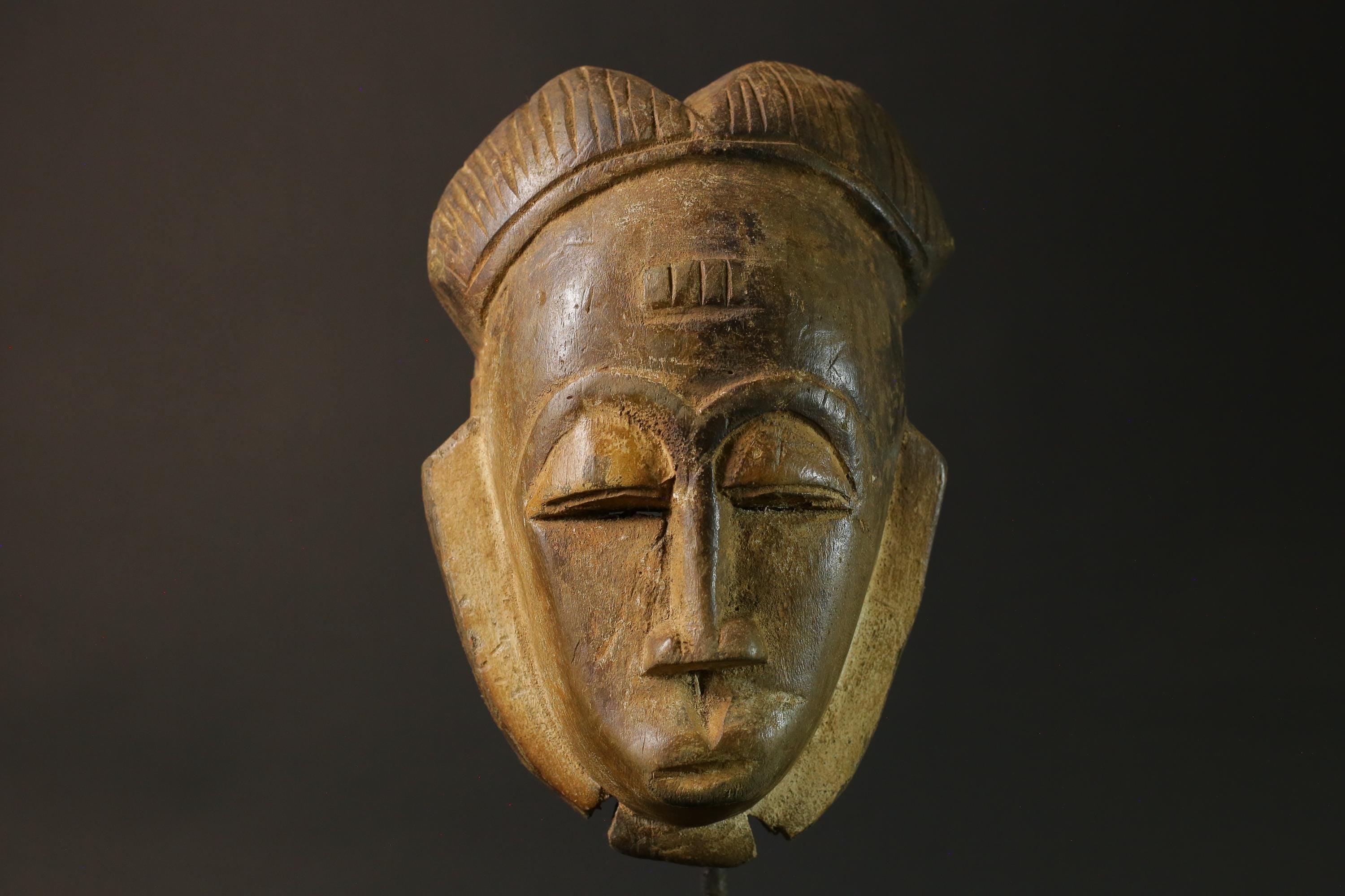 African mask wood African real figure vintage African masks for wall Guro Mask Baule -8202